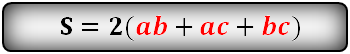 Площадь поверхности прямоугольного параллелепипеда