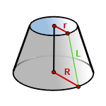 площадь поверхности усеченного конуса