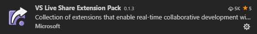 VS Live Share Extension Pack